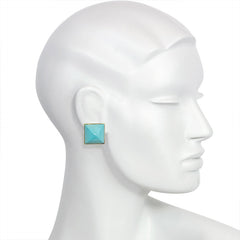 Sugarloaf turquoise earrings, Peggy Daven