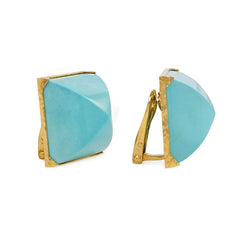 Sugarloaf turquoise earrings, Peggy Daven