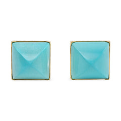 Sugarloaf turquoise earrings, Peggy Daven