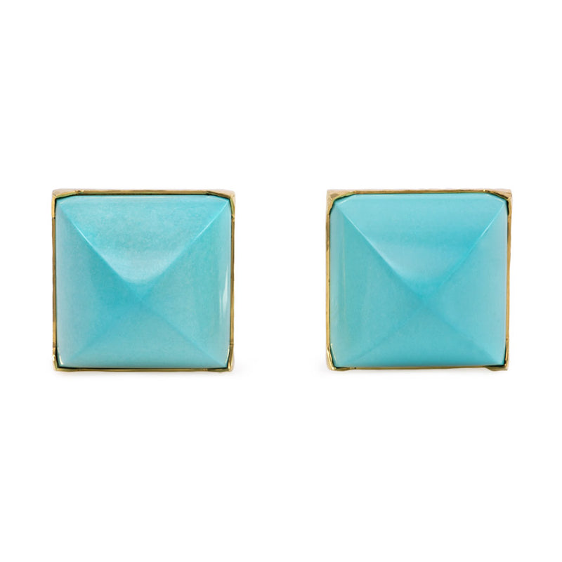 Sugarloaf turquoise earrings, Peggy Daven