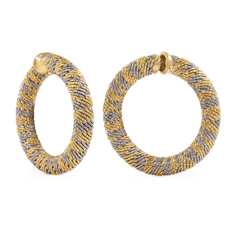 Gold tension hoop earrings, Georges Lenfant