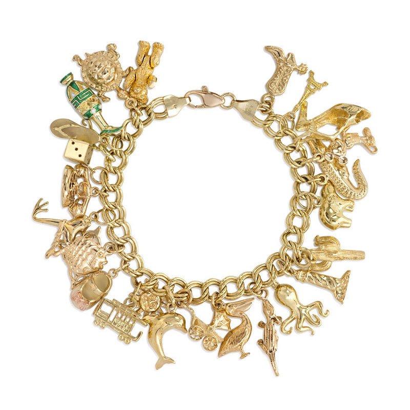 1960s gold charm bracelet