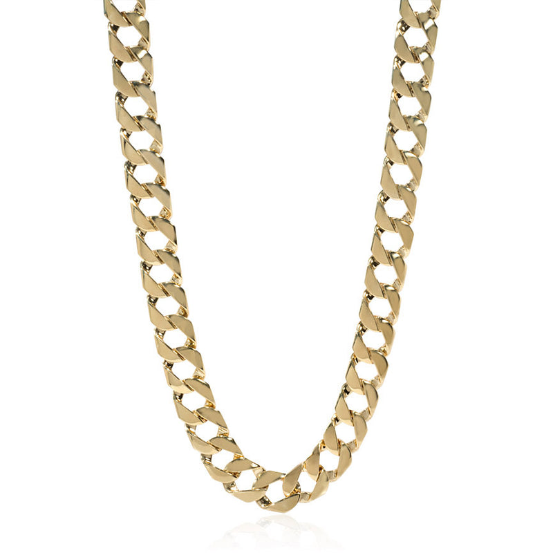 Gold flat curblink necklace