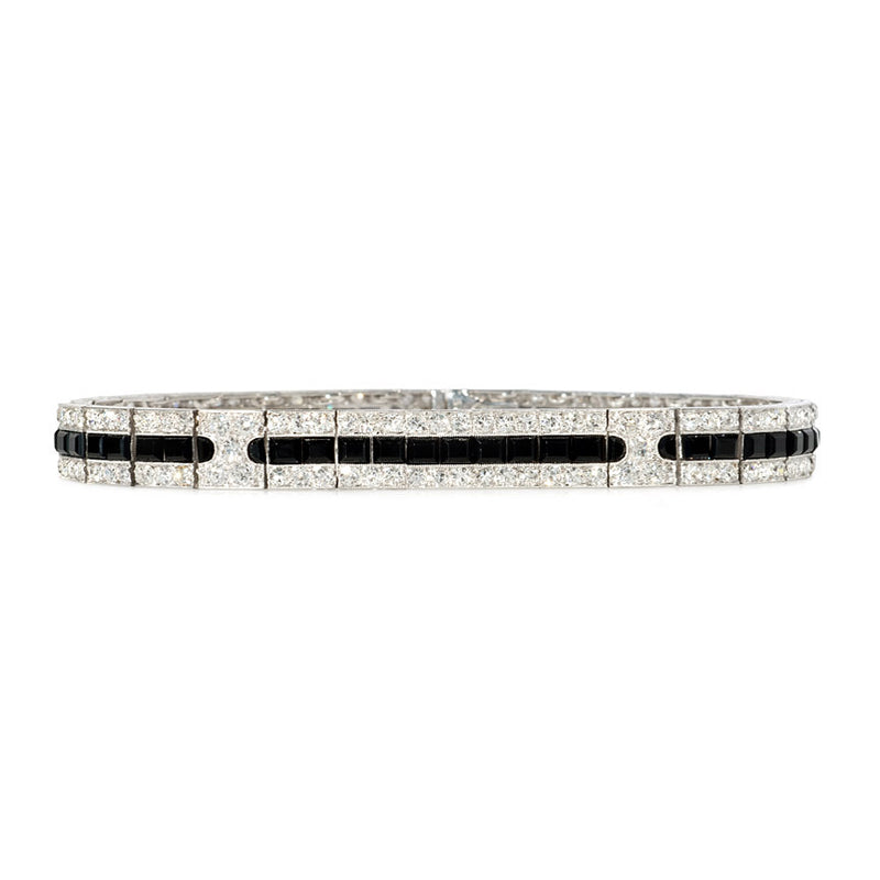 Art Deco onyx and diamond bracelet, Van Cleef & Arpels, France.