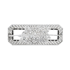 Art Deco diamond and onyx plaque brooch