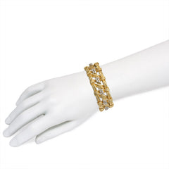 Mid-century gold and diamond woven design bracelet