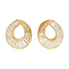 Baguette diamond hoop earrings, Bulgari
