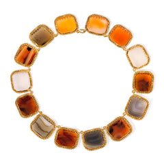 Victorian gilt and agate necklace
