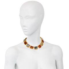 Victorian gilt and agate necklace