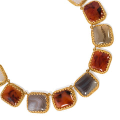 Victorian gilt and agate necklace