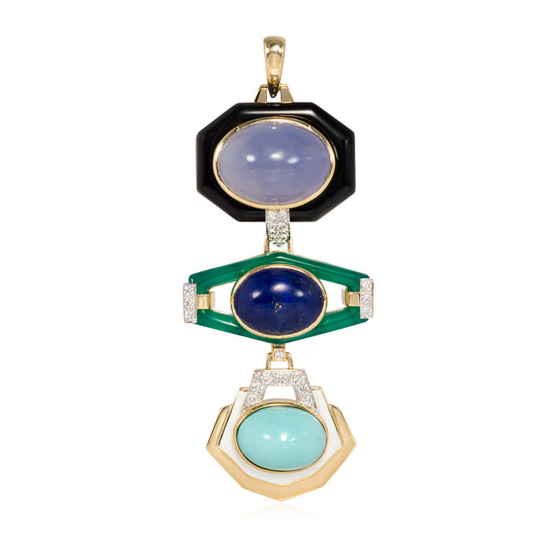 Interchangeable hard stone totem pendant, David Webb
