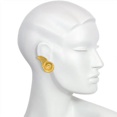 Pair of gold scrolled earrings. Lalaounis