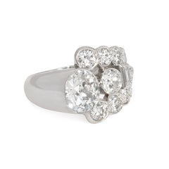 Retro diamond tapered design ring