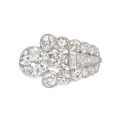 Retro diamond tapered design ring