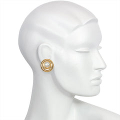 Gold and pearl button earrings, Chaumet