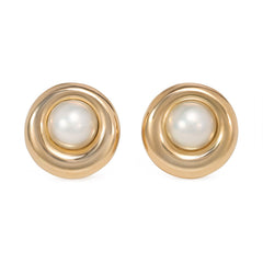 Gold and pearl button earrings, Chaumet