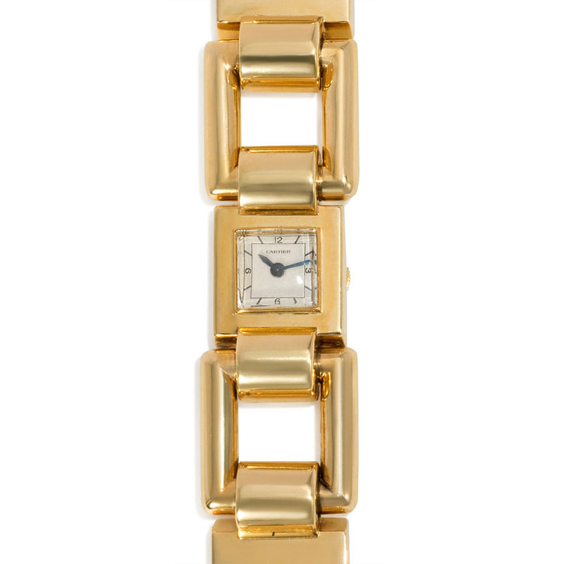Retro gold wrist watch, Cartier