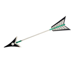 Art Deco onyx, diamond, emerald arrow jabot brooch