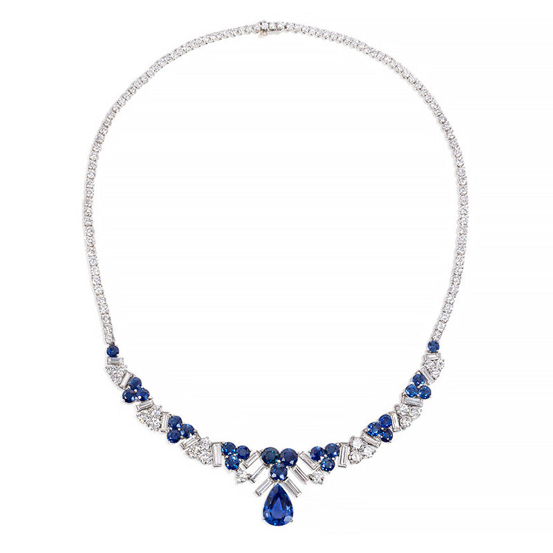 Tiffany 1950s sapphire and diamond necklace
