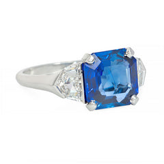 Marcus Art Deco Burmese sapphire and diamond ring