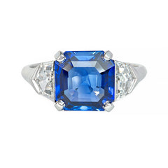 Marcus Art Deco Burmese sapphire and diamond ring