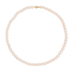 Creamy pink Akoya cultured pearl necklace