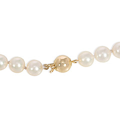 Light creamy Akoya pearl necklace