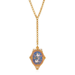 Antique gold and micromosaic pendant with doves