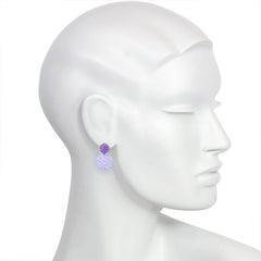 Two-toned violet hand beaded earrings