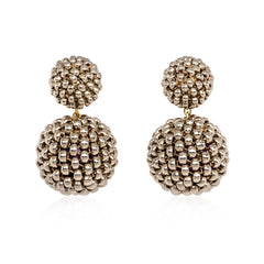 Palladium-plated bead earrings