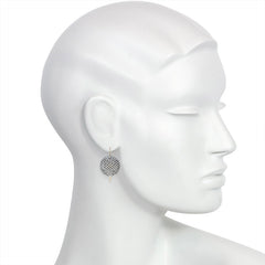 Antique aluminum beaded ball earrings