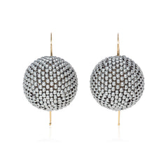 Antique aluminum beaded ball earrings