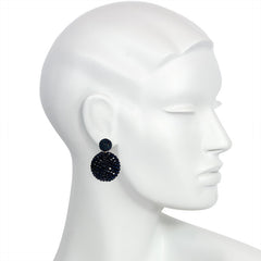 Blackberry and indigo hand beaded earrings