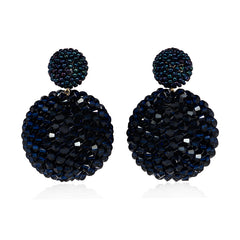 Blackberry and indigo hand beaded earrings