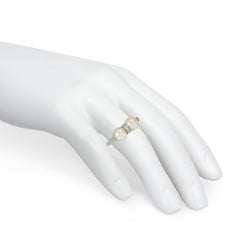 Cartier platinum, pearl and diamond spinner ring