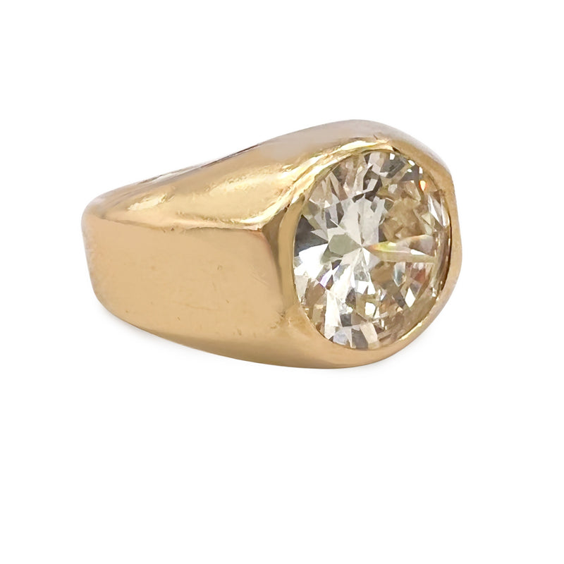 Retro Monture Cartier gold and diamond solitaire ring
