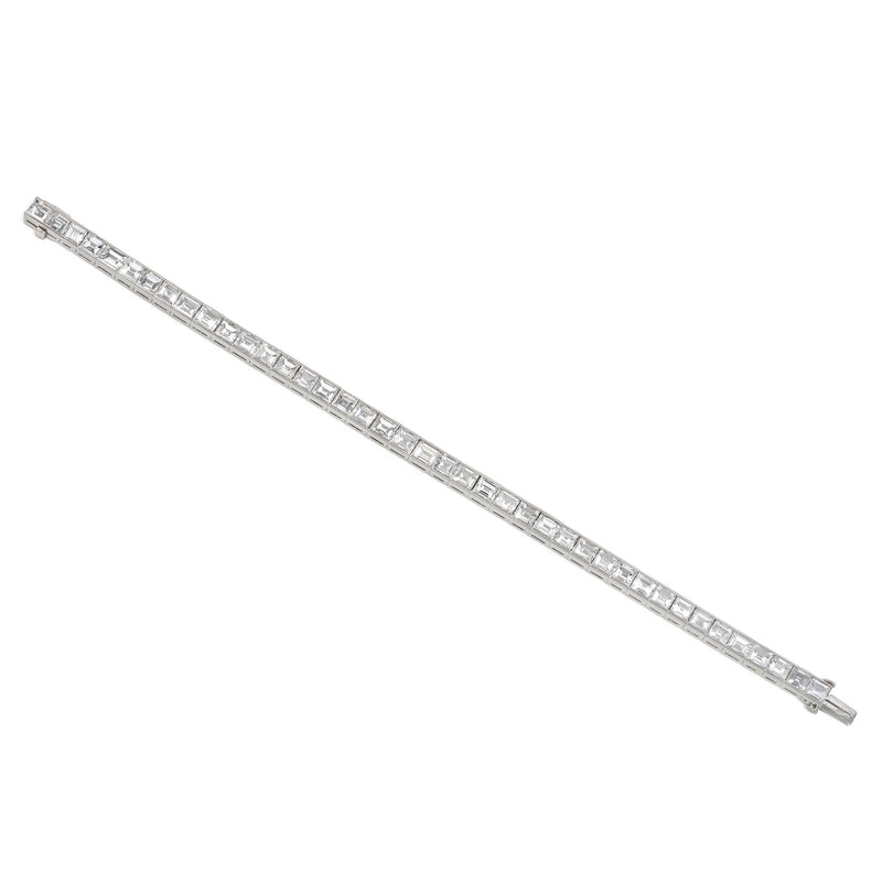 Art Deco emerald cut diamond line bracelet