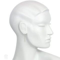 Edwardian diamond, platinum, and gold pendant earrings