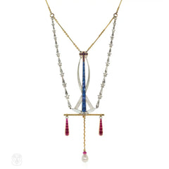 Edwardian multi-gemset Masonic necklace