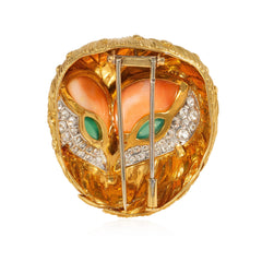 Fred Mid-Century French multigem owl brooch