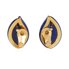 French lapis and diamond flame earrings
