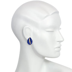 French lapis and diamond flame earrings