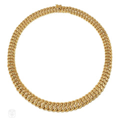 French reversible, graduated gold necklace