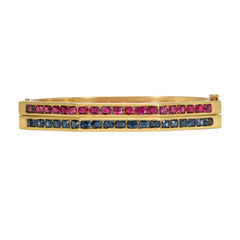 Cartier 1970s gold bangles in rubies and sapphires