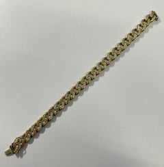 Bulgari reversible gold and diamond cuban link chain bracelet