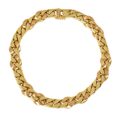 Italian convertible gold curb link necklace and bracelet