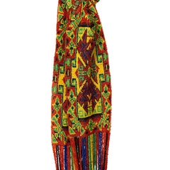 Jugendstil-style rare multicolored beaded scarf necklace