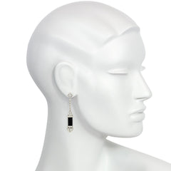 Art Deco diamond earrings with interchangeable tubular sections