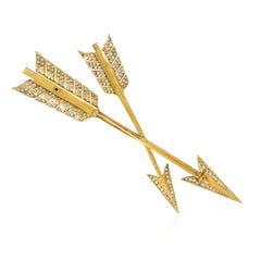 Antique crossed arrows rose-cut diamond brooch