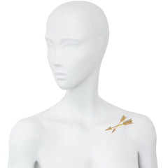 Antique crossed arrows rose-cut diamond brooch